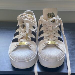 Adidas Women's Classic Cream and Black Sneakers